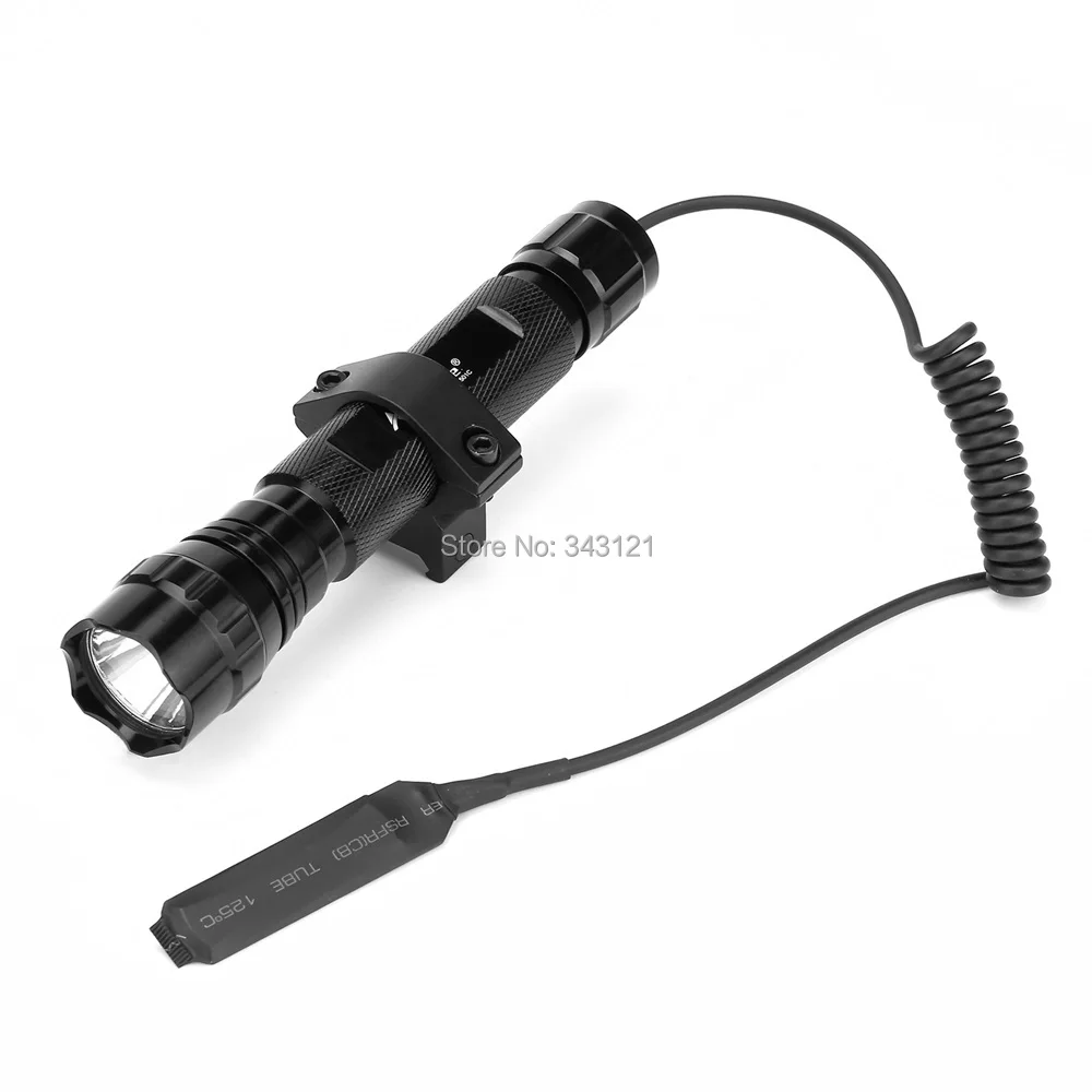 AloneFire 501C тактический светодиодный фонарь ручной фонарь водостойкая лампа для спорта на открытом воздухе+ крепление для прицела+ дистанционный переключатель давления