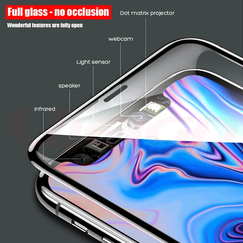 10D изогнутое закаленное стекло для iPhone XR защита экрана полное покрытие клеевое Защитное стекло для iPhone aifon xr x r rx пленка