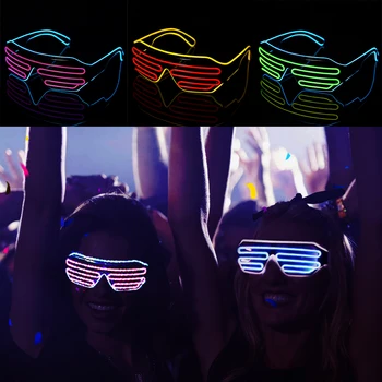 

Party Glowing Sunglass Sound Reactive EL Wire Led Flashing Luminous Party Decorative Lighting LED Rave Sunglasses Light Up Party