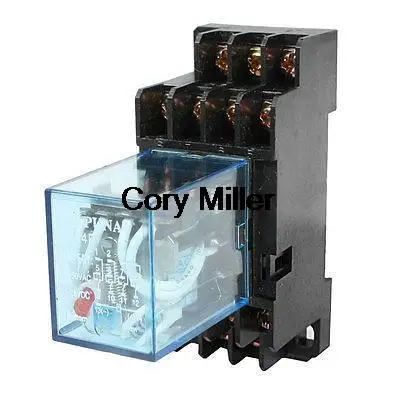 

HH54P DIN Rail 12VAC Coil 4PDT 14P General Purpose Power Relay w DYF14A Base