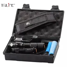 15000 Lumen Outdoor LED Tactical Flashlight Super T6/L2 Ultra Bright Focus Zoom Torch With Battery+Mini Flashlight +Charger boruit tactical 15x xm l t6 led flashlight 18000 lumen super bright led torch light hunting lantern 15t6 4x26650 battery charger