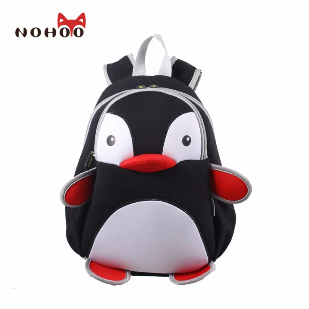 

NOHOO 3D Penguin Waterproof School Bags For Girls Boys Animals Backpack Neoprene Kids Children Cartoon School Bag Baby Backpack