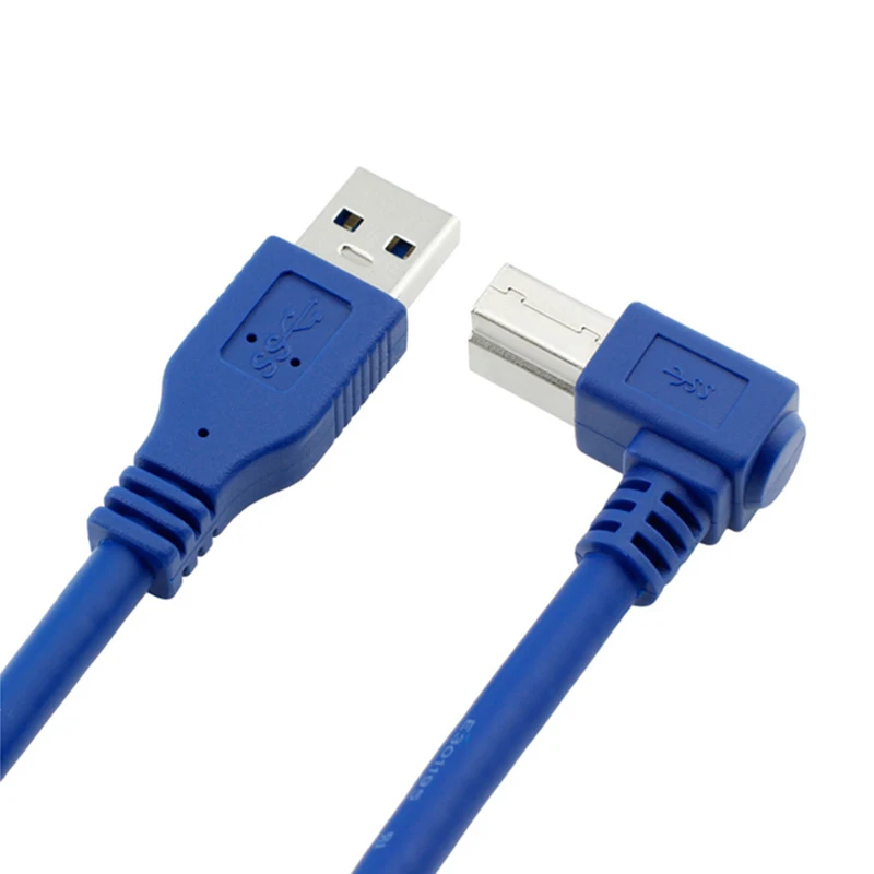 Кабель для принтера с углом наклона 90 градусов USB 3 0 типа A папа B синий шнур 6 м 1 8