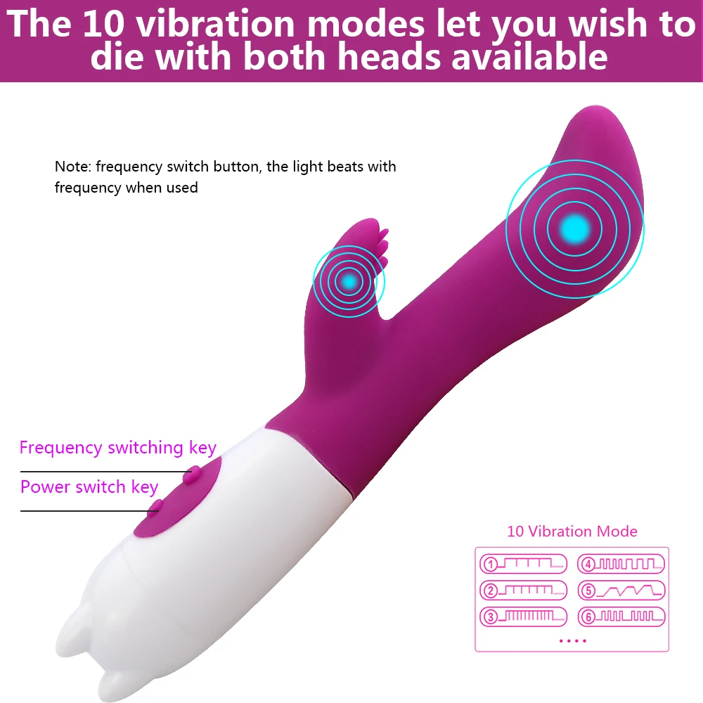 USB Rechargeable 10 speed Vibrator Dual Motor Powerful Dildo G spot Oral Clit Barbed Vibrators Sex Toys for Woman