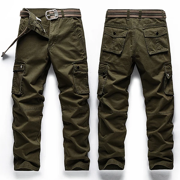 Big Size 30-48 Multi Pocket Cargo Pants Fashion Mens Outdoor Army Casual Cotton Trousers  