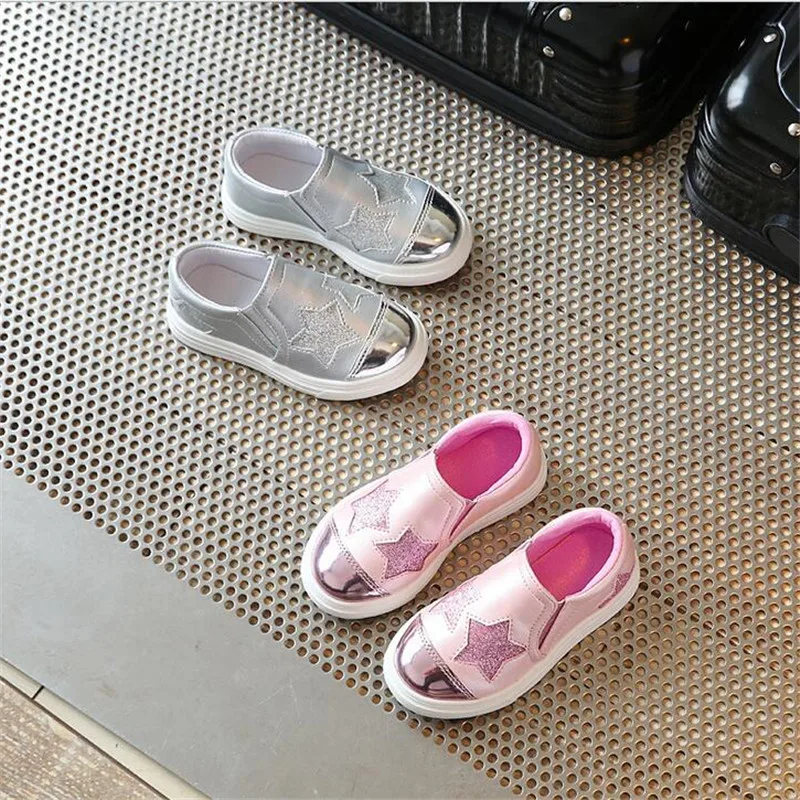 

Retail 2019 new fashion children's shoes girl beautiful star casual shoes flat shoes size 26-36