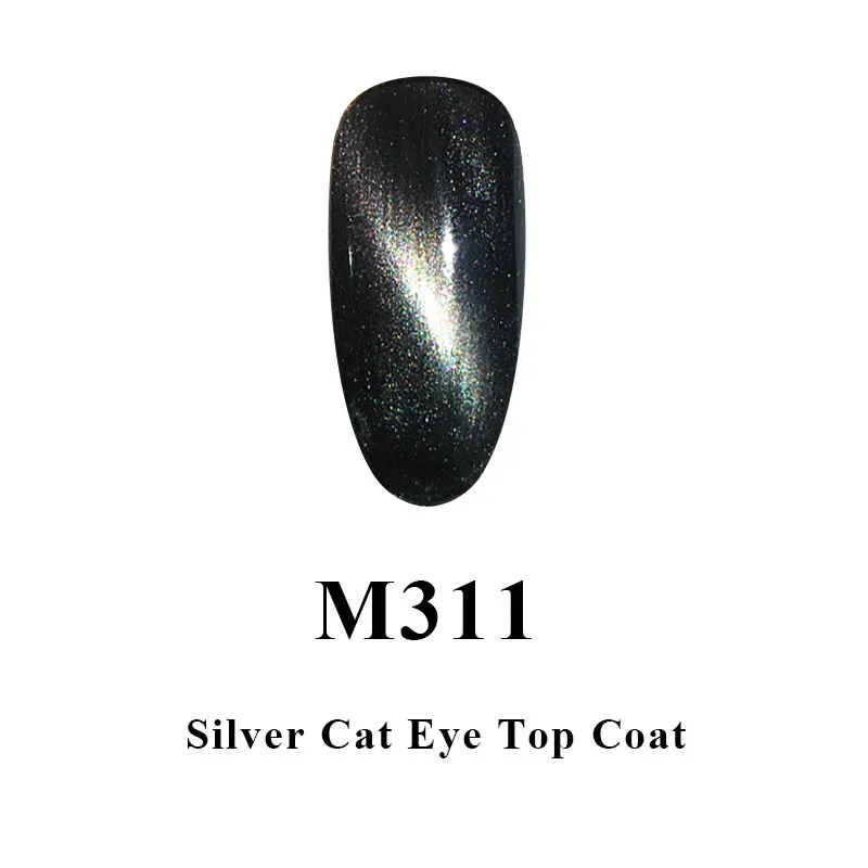 10 мл Магнитный кошачий глаз Верхнее покрытие Гель-лак Светодиодный УФ замачиваемый Золотой Серебряный Прозрачный 3D Магнит Сияющий Полупостоянный Гель-лак - Цвет: M311
