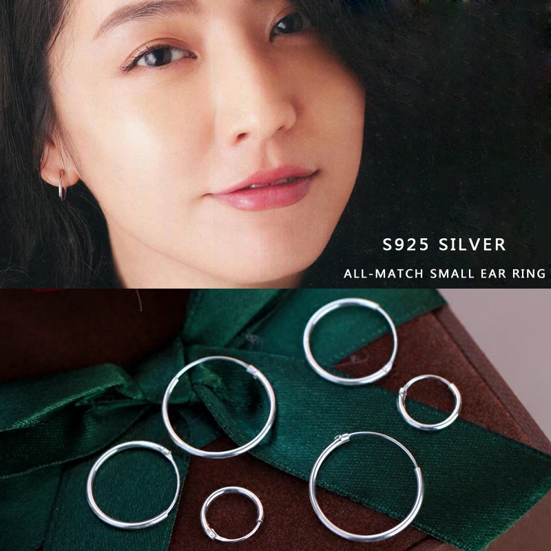 s925 silver all-match small ear ring