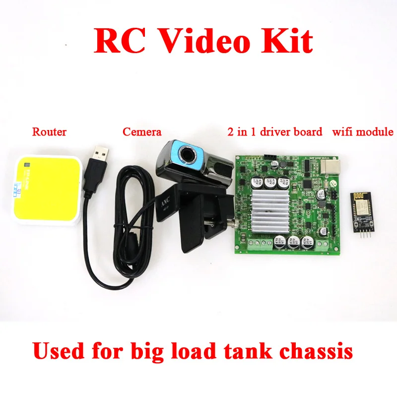 US $212.00 T900 4WD Video Monitor Tank Chassis With Openwrt Router HD Camera From ESP8266 Nodemcu Development BoardDriver Board Kit