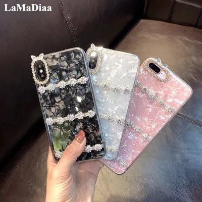 

Phone Cases For iPhone 11 Pro MAX X XS Max XR 6 6S 7 8 Plus Fashion Handmade Rhinestone Case Bling Diamond Grain Crystal Cover