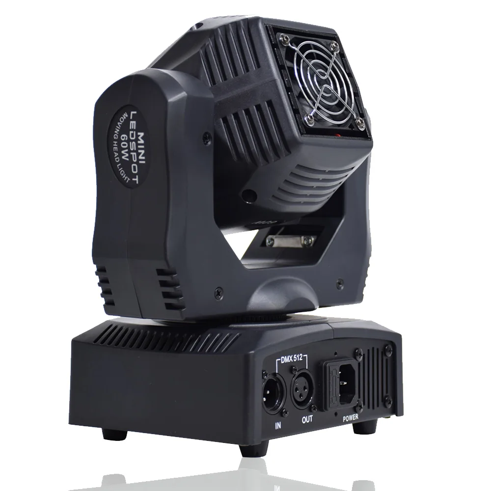 (1pieces/lot)led mini moving head 60w Mini Moving Head Led Stage Disco Dj Dmx Spot Lamp Gobo Strobe Laser Show Party Licht Sound