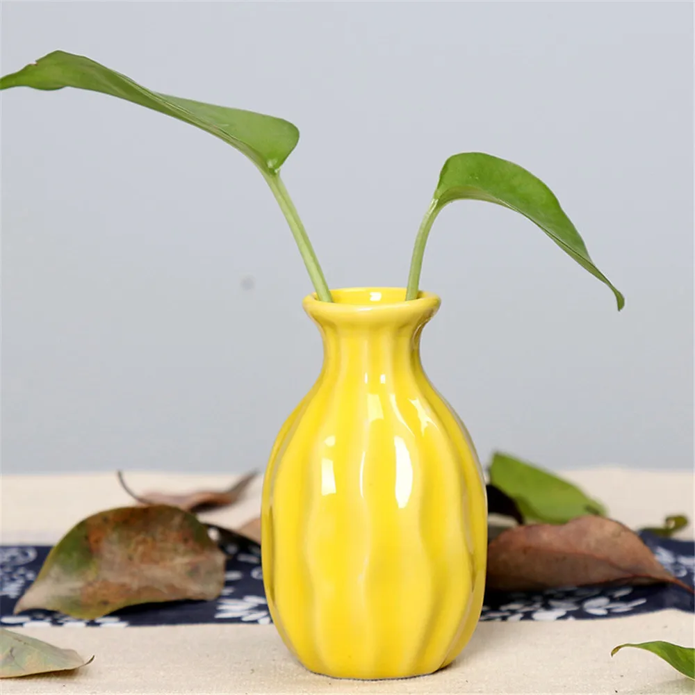 Европейский желтый бриллиант Современная фарфоровая ваза керамическая мода цветочный горшок Кабинет Коридор свадебное украшение дома W30606