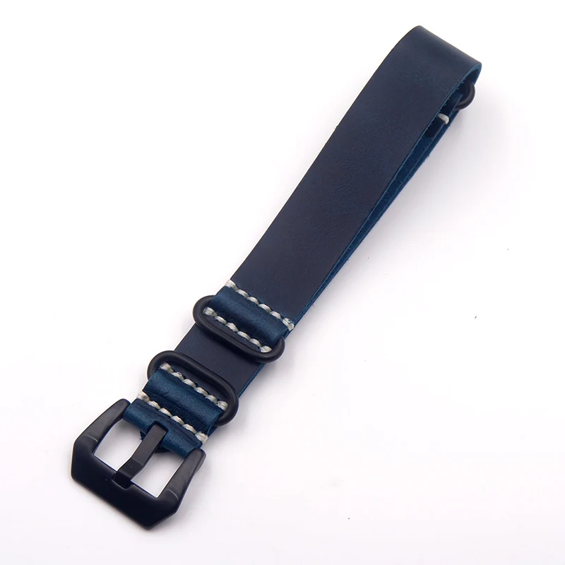 20 мм 22 мм 24 мм дизайн высококачественная винтажная натуральная кожа Nato часы Zulu ремни черный синий ремешок для часов для военных часов