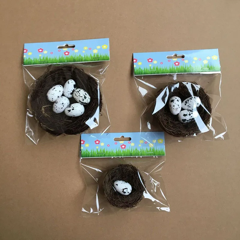 

Home Decoration Set Holiday Decorations Bird Nest with Eggs Set for Easter