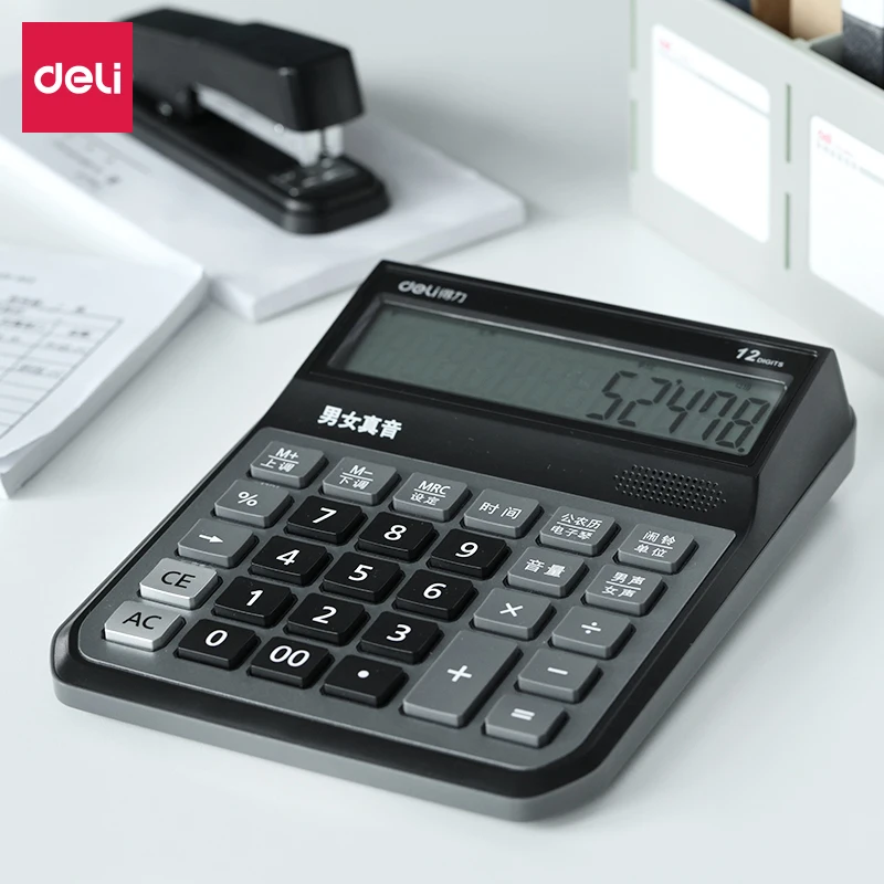 Deli 1pcs creative voice calculator big button multi