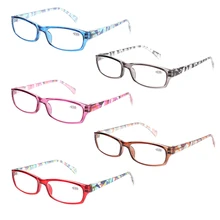 5 пар модных печатных очков для чтения для женщин весенние шарниры прямоугольные оправы качественные очки 0,5 1,75 2,0 3,0 4,0