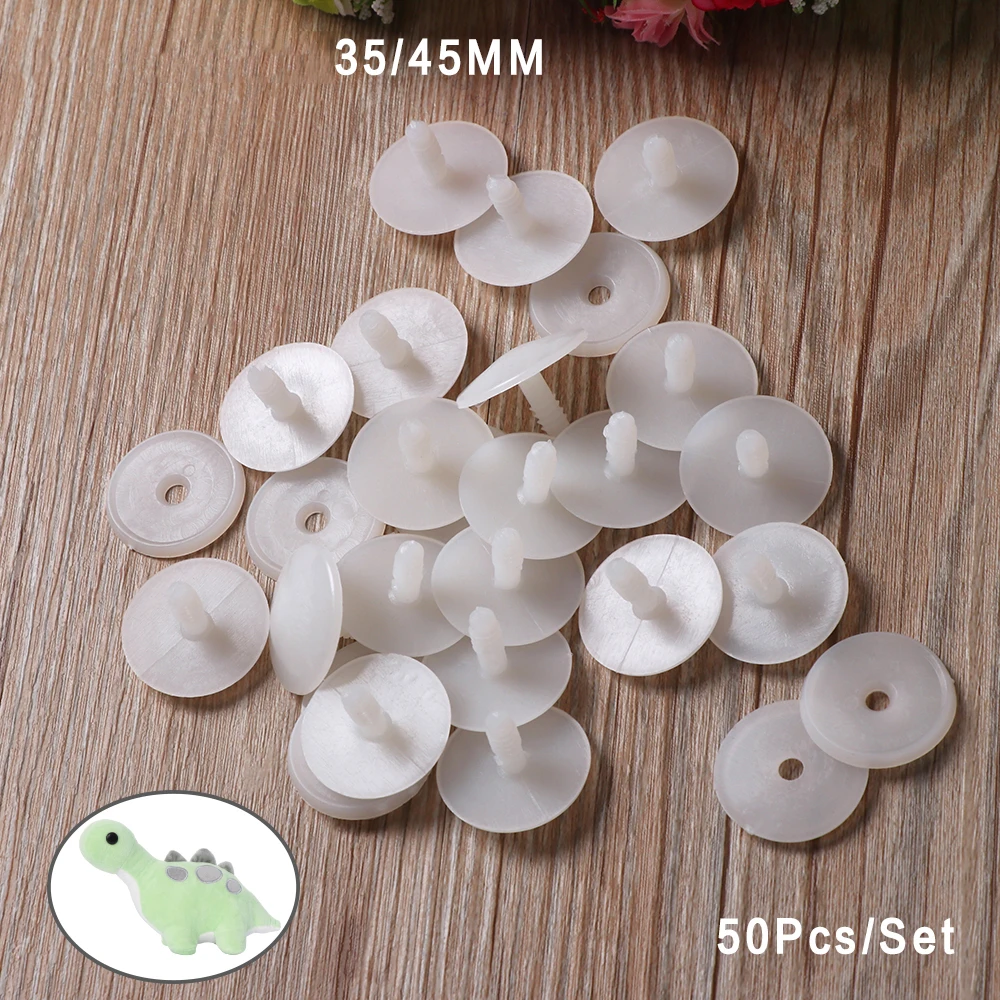 

50set Size 35mm 45mm White Plastic Doll Joints Dolls Accessories For Stuffed Toys Teddy Bear Making DIY Crafts
