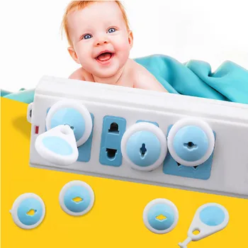 

6PCS Baby Electrical Safety Anti-electric Shock Socket Cover Electrical Socket Outlet Plugs Security Protection Cover 1PCS Key