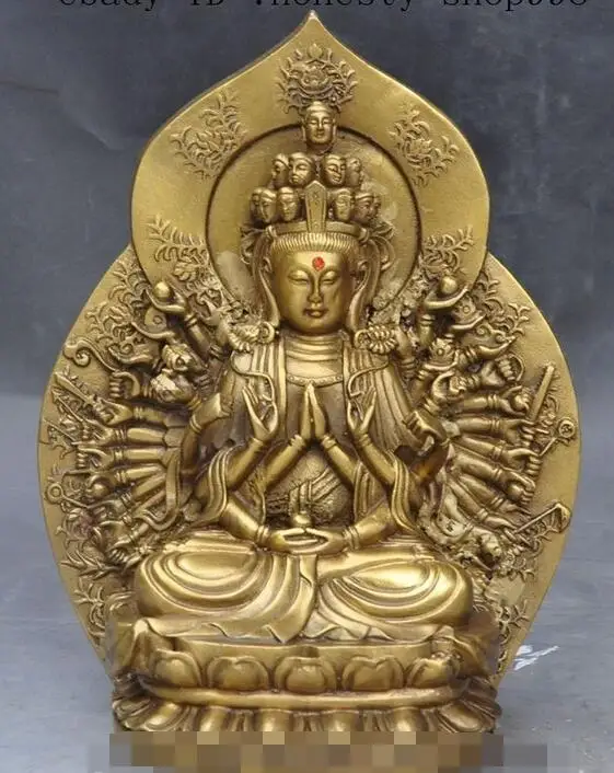 1.9" Chinesische Bronze Buddhismus Kwan-yin Bodhisattva Amulett Anhänger Statue 
