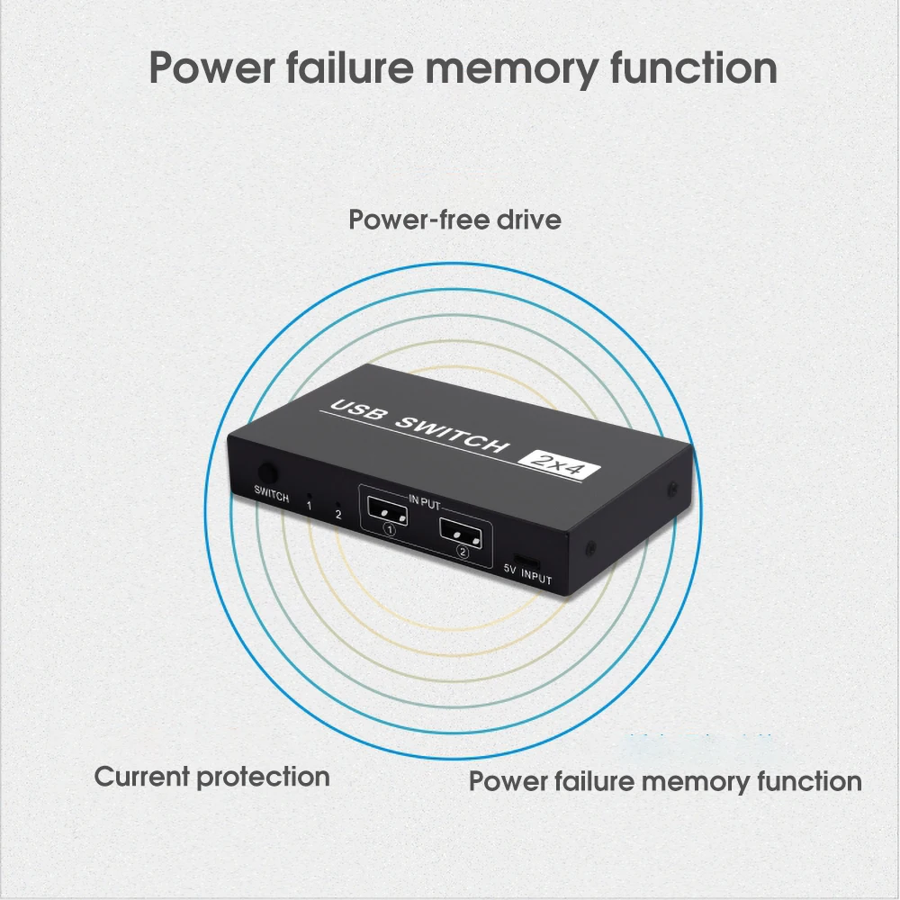 Kebidumei USB переключатель 2X4 4 usb порта функция памяти 5 в USB 2,0 Обмен 4 устройства для принтера клавиатура мышь монитор селектор