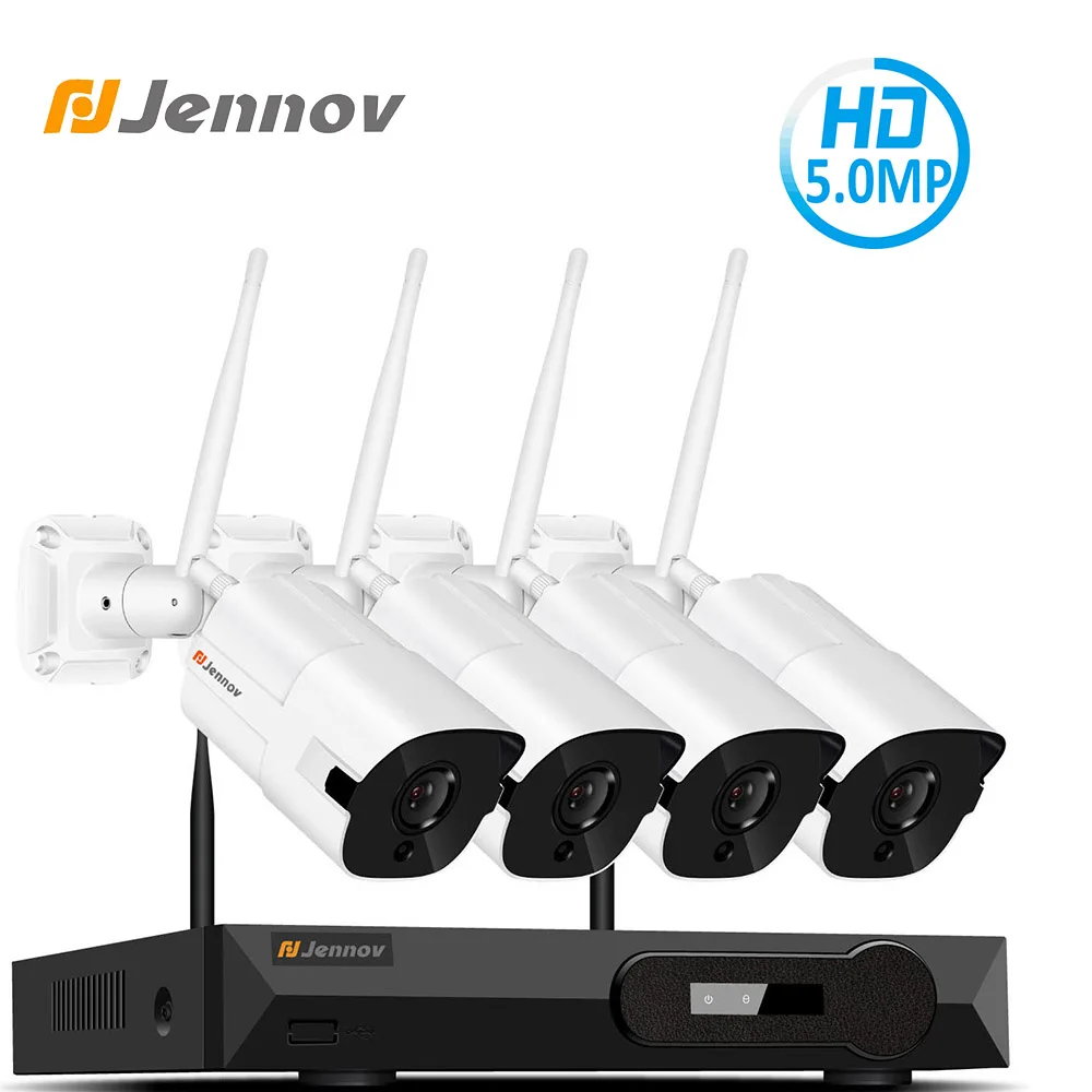 

Jennov H.265 5MP CCTV Set HD Video Surveillance Kit Wireless Security Camera System IP Camera WIFI NVR HD P2P Remote View IR-Cut