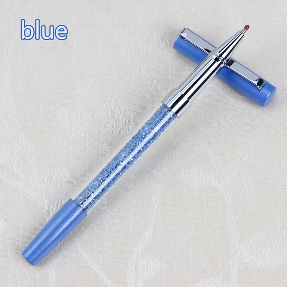 Креативная металлическая Алмазная Хрустальная Шариковая Ручка-новинка, ручка для подписи для студентов, подарок, школьные офисные принадлежности - Цвет: Blue