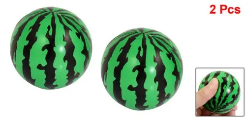 

SODIAL(R) Child Foam Squeeze Stress Sponge Green Black 2.3" Dia Watermelons Ball Toy 2 Pcs