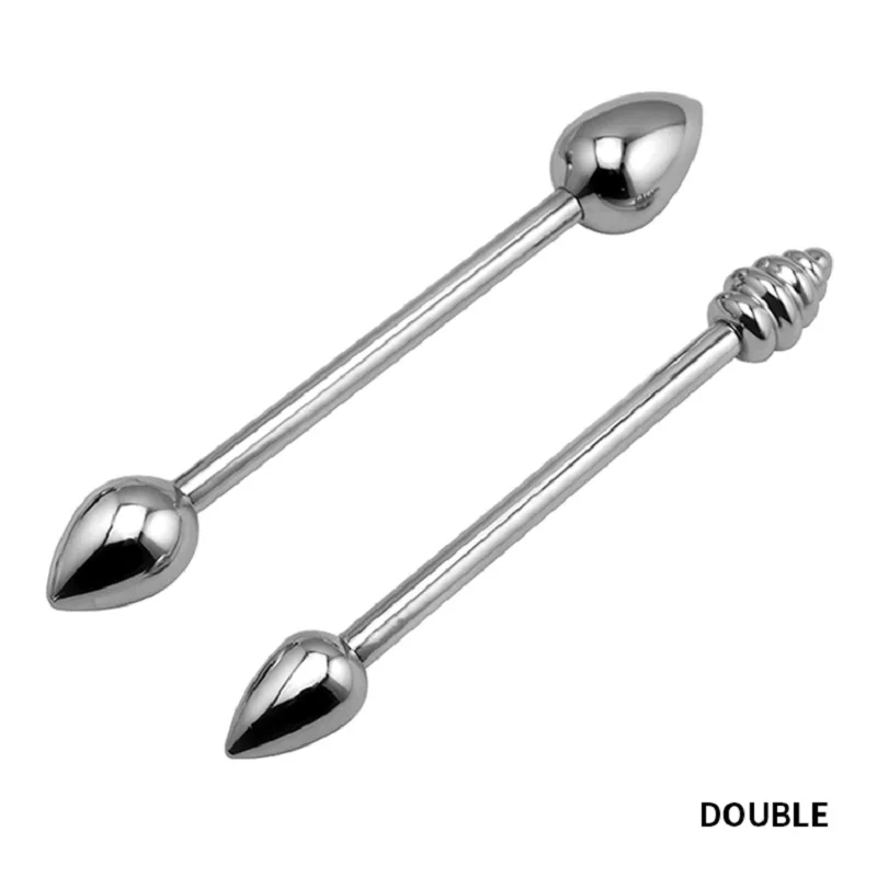 metal replaceable Double dildo Penetration anal beads butt plug basic fake penis vagina insert SM sex toys for man woman | Красота и