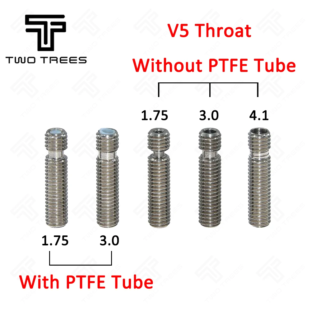 3D часть V5 Нержавеющая сталь горло с PTFE 1,75/3/4,1 мм нить подключения печатающей головки нити 3D-принтеры часть все металлические с фторопластовая трубка часть