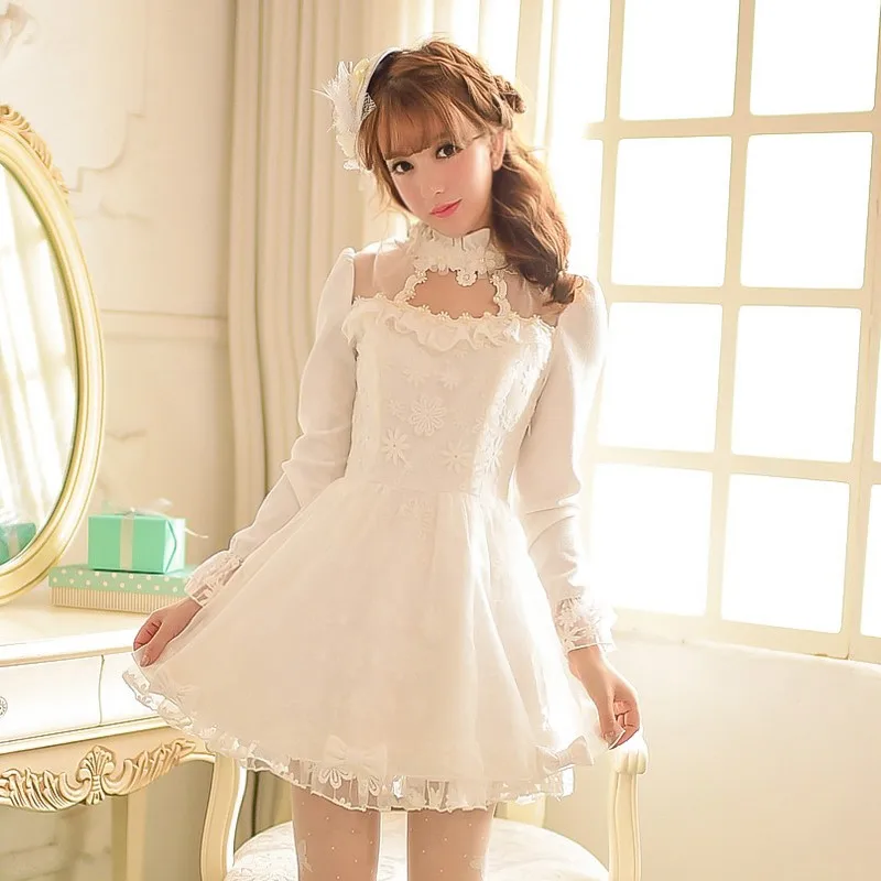 Falbala Japanese Flare Sleeve Mori Girl Princess Nightdress Lolita Sleepwear