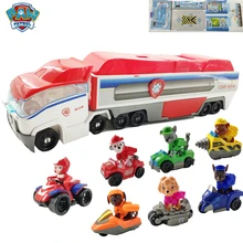 Paw Patrol Dogs Big Bus Command Rescue Vehicle Music Rescue Base Set Vehicle Anime Action Figures Model  toys For Children Gift