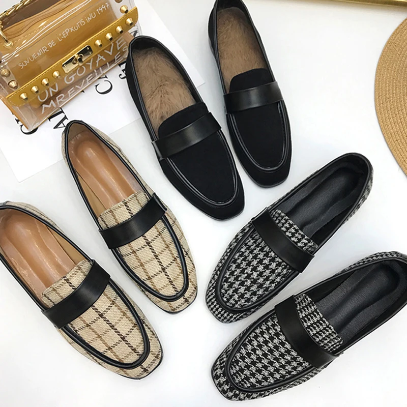 plaid loafers womens