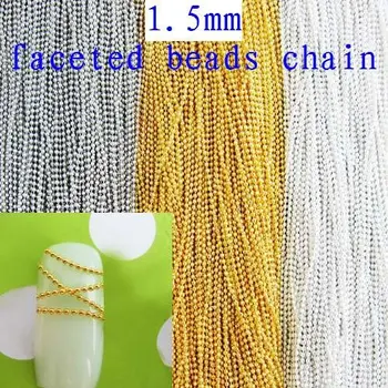 

100m 1.5mm Faceted Fadeless Bead Chain Copper Ball Chain Silver/gold/nickle plating To Choose High Quality Best-selling