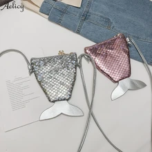 Aelicy сумки принцессы через плечо для девочек, индивидуальные сумки с рыбьим хвостом для девочек, детская мини-сумка для сообщений, сумка на плечо для девочек