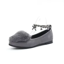 Женские сандалии на плоской подошве без шнуровки, повседневная обувь, однотонные модные лоферы, женские туфли на плоской подошве с острым носком, из искусственного меха