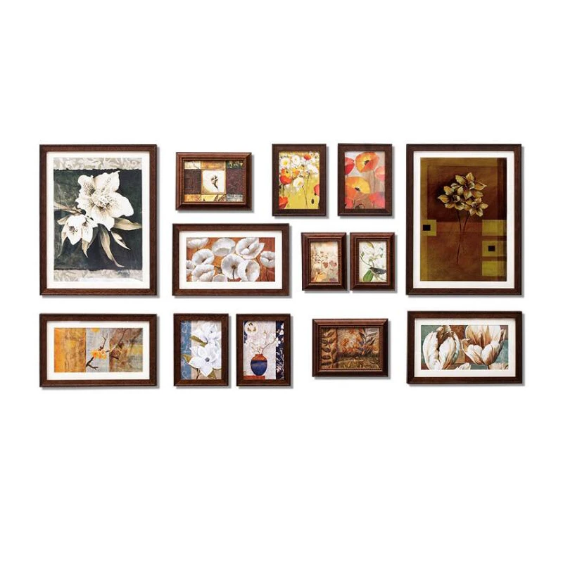 

13 Pcs Wooden Photo Frames Set Modern Vintage Wall Decoration Murals European Home Retro Decor Painting Picture Frame Group