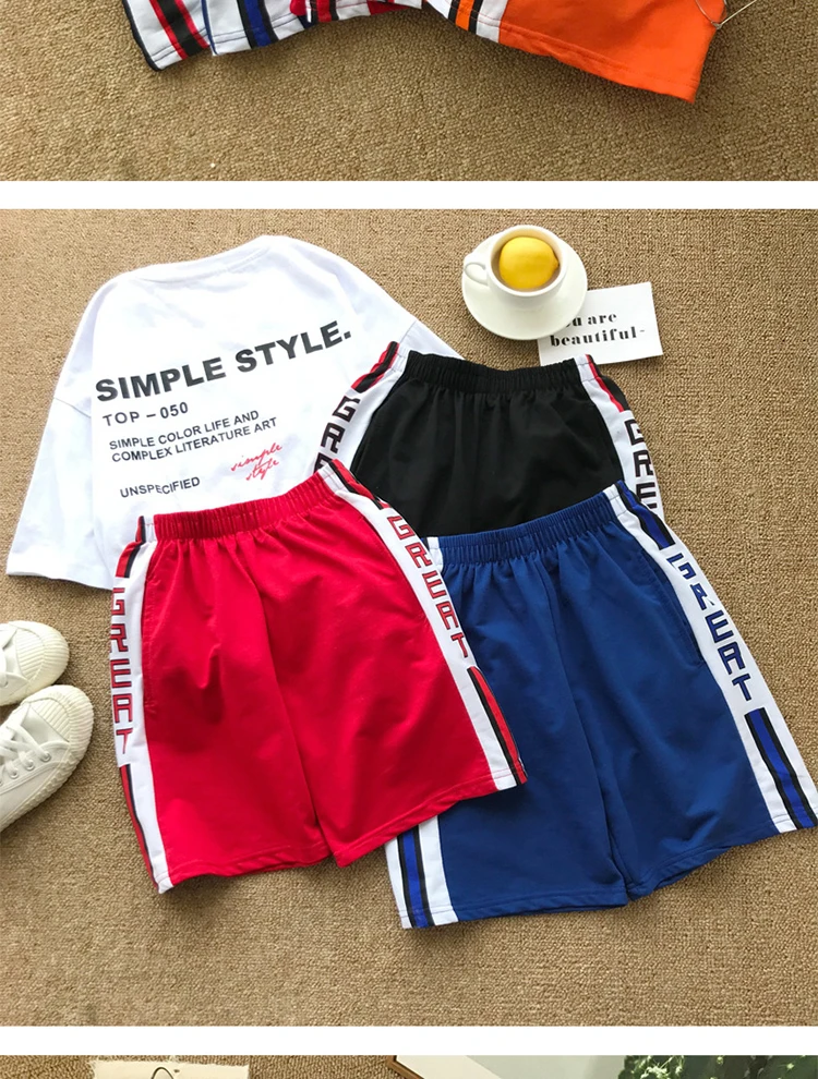2019 Весна и лето новые популярные корейские повседневные мужские высококачественные модные хип-хоп цветные спортивные шорты хлопок