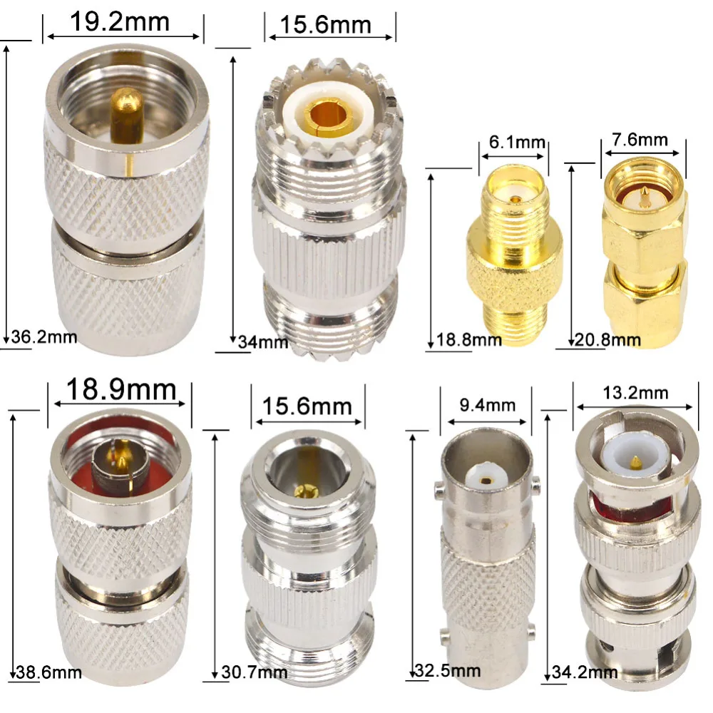 SMA к N BNC UHF F TS9 CRC9 Тип комплекты разъемов N двойной штекер BNC SMA UHF двойной штекер RF адаптер 18 Тип