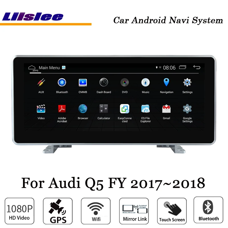 Liislee 10,25 дюймов Автомобильный Android мультимедиа для Audi Q5 FY~ антибликовый синий светильник Стерео gps Navi карта навигационная система