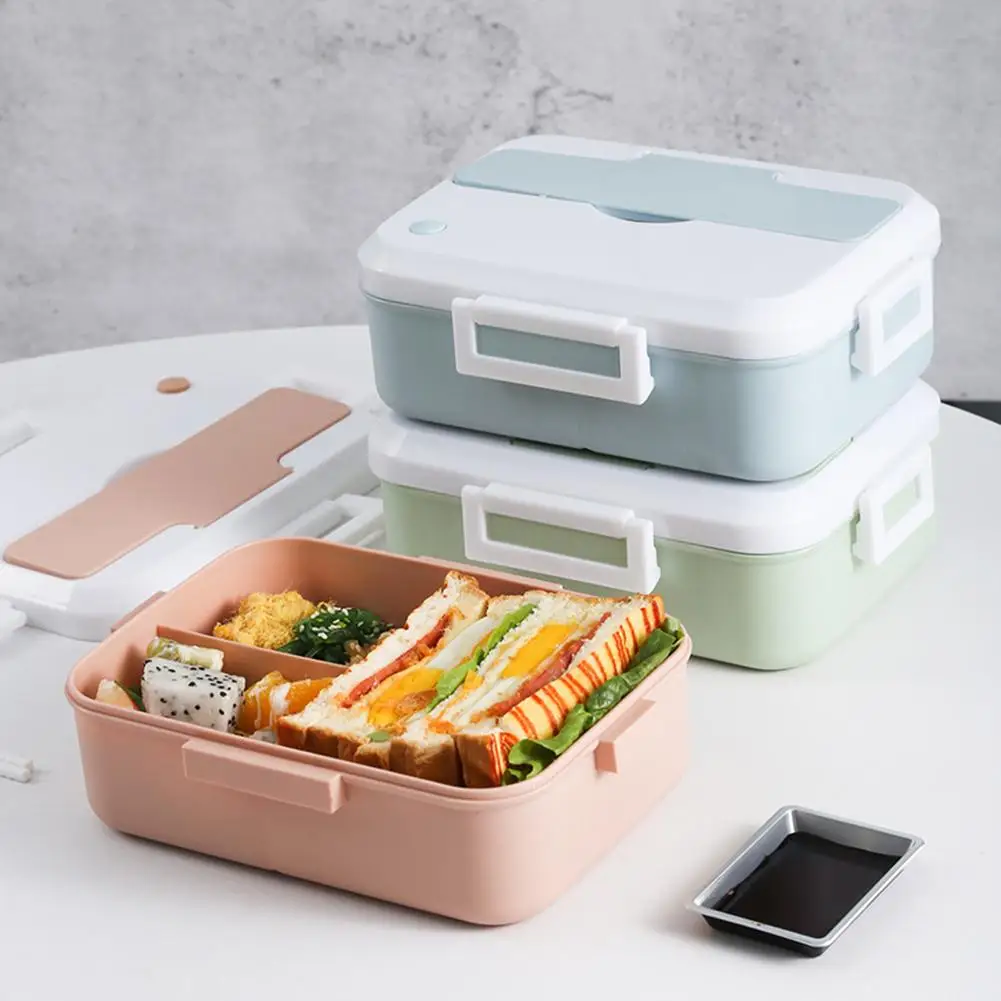 

3 Grids Portable Insulated Lunch Box Picnic Storage Bento Box Food Container Set