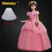 Рождественские детские кружевные свадебные платья для выпускного вечера для девочек-подростков; длинные платья для выпускников; Детские пышные элегантные платья для особых случаев