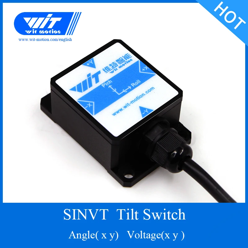 

WitMotion SINVT Dual-axis Digital Tilt Angle Inclinometer & Voltage Output Sensor High Precision IP67 Waterproof Anti-vibration