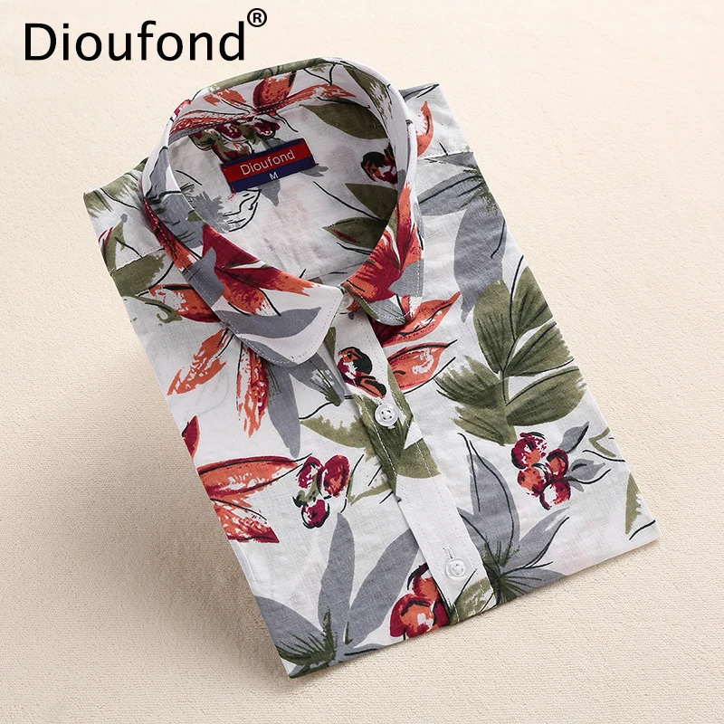 Dioufond New Autumn Floral Blouse Shirt Long Sleeve Women Casual Flower Print Shirts Cotton Black Pink Blouses Blusas Plus Size Dioufond New Autumn Floral Blouse Shirt Long Sleeve Women Casual Flower Print Shirts Cotton Black Pink Blouses Blusas Plus Size