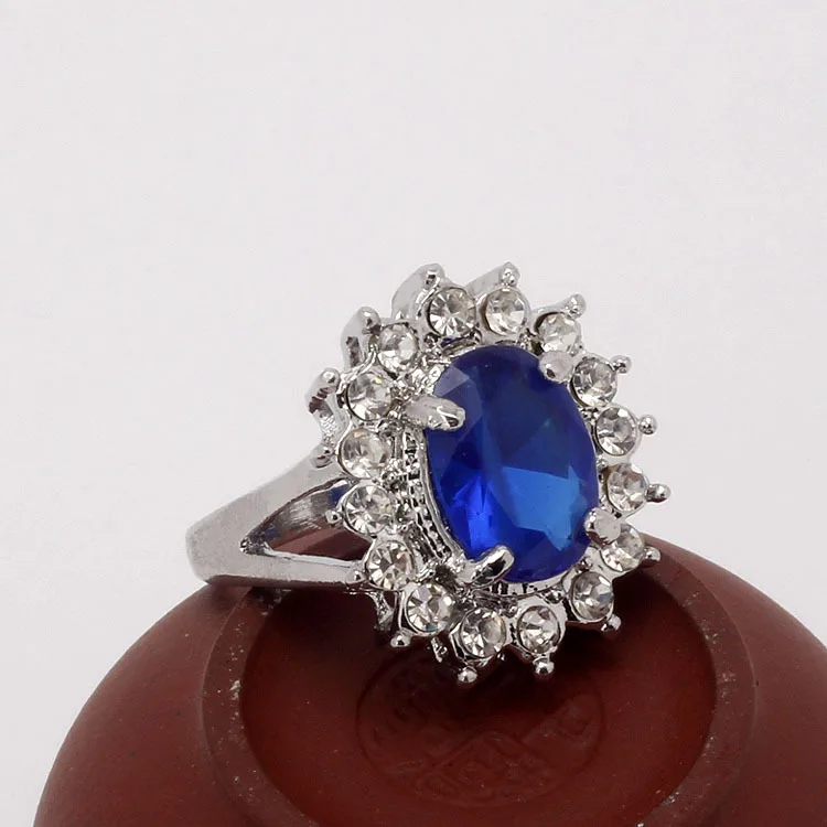 

Jewelry Palace Princess Diana William Kate Middleton's Created Blue Engagement Sterling Ring for wedding ring
