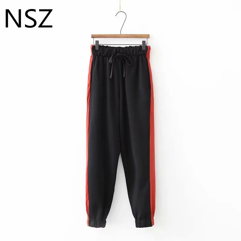 2017 Fashion High Waist Loose Harem Striped Pants Women