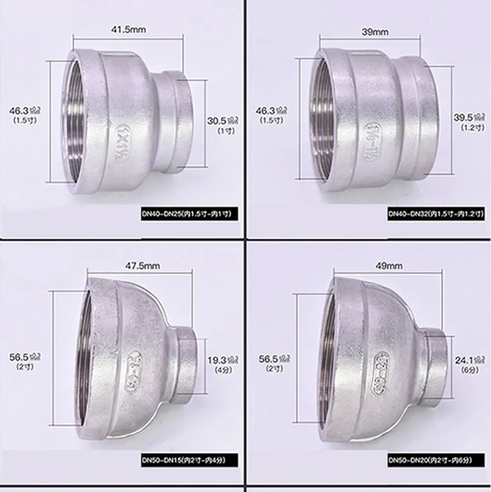 1/" 1/4" 3/" 1/2" 3/" 1" " BSPT муфта редуктора 304 фитинги из нержавеющей стали вода газ масло