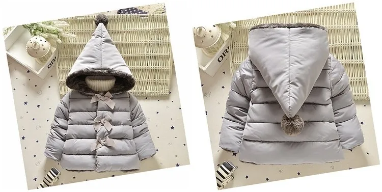 Зима девушки одежда для малышей наряд Хлопчатобумажная Куртка куртки для одежда для малышей куртка для маленьких девочек брендовая куртка с капюшоном парка