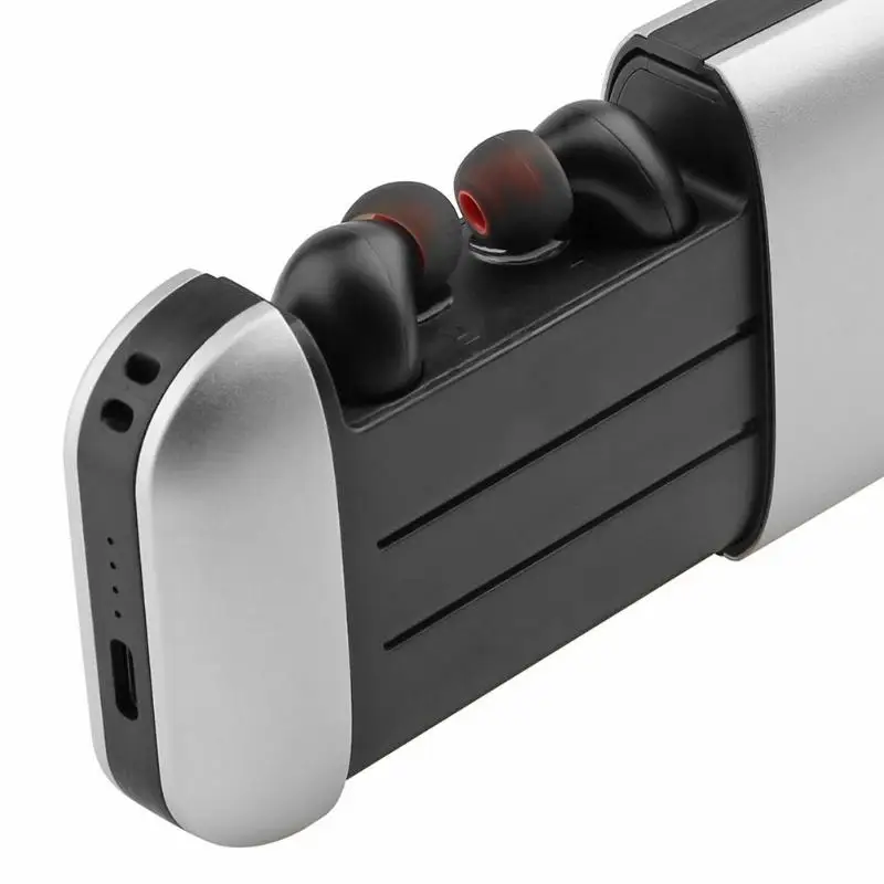 

B5 Dual TWS True Wireless Bluetooth Earphones IPX5 Waterproof Sports Earbuds In-ear Stereo Earphone w/Mic 2600mAh Power Bank