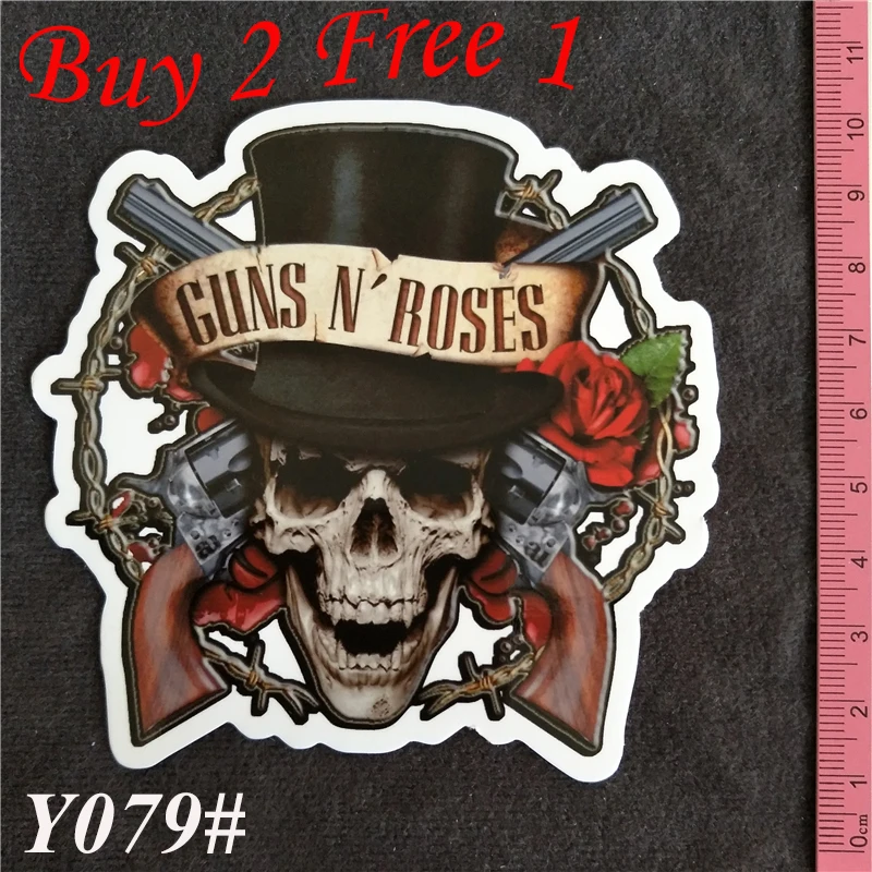 

Y079# Guns N' Roses PVC Stickers Travel Suitcase Wall PencilBox Bike Phone Sliding Plate Graffiti Styling