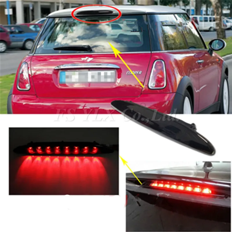 Fsylx Third Brake Light For Bmw Mini R53 Smoked Lens Brilliant Red Fsylx Third Brake Light For Bmw Mini R53 Smoked Lens Brilliant Red 8led High Mount 3rd Cooper R50 In Signal Lamp From